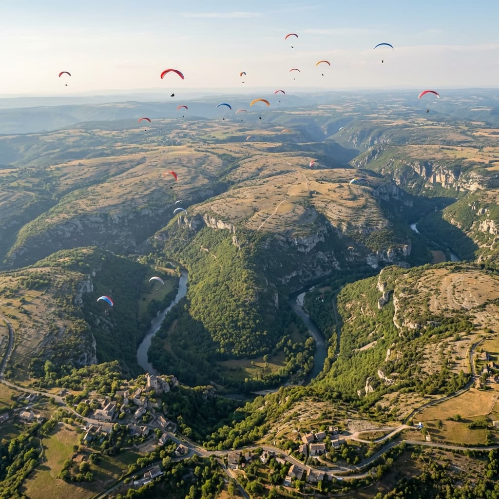 Grands Causses Parapente : Explorer l'Aveyron Vu du Ciel